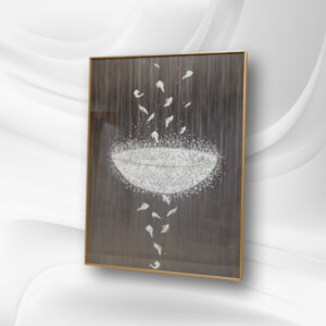 Abstract Feather Art in Gold Frame 02