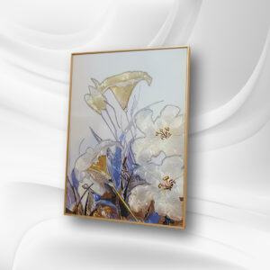 Elegant Floral Art in Gold Frame