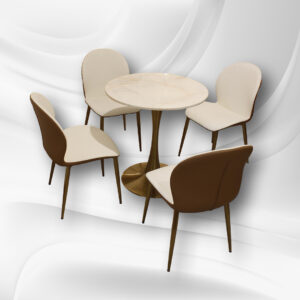 Chic Round Bistro Set with Four Chairs