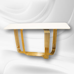 Elegant Marble Console Table with Gold Base