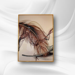 Abstract Feather Art in Gold Frame 01